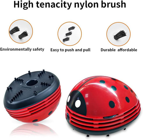 E ECSEM Cute Portable Cartoon Mini Desktop Vacuum Cleaner, Table Dust Crumb Sweeper (Red#002)