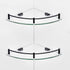 2 Pack 304 24cmx24cm 6mm, Glass Shower Corner Shelves - Floating Bathroom Shelves Tempered Glass Shelf with Rails SUS