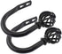 2 Pack Curtain Holdbacks, ULIFESTAR U Shaped Wall Mounted Tieback Hooks for Home Decor (Black)