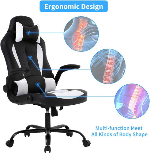 Meet perfect Office Chair PU Leather Desk Gaming Chair, High Back Racing Height Adjustable Computer Chair with Back