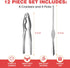 12 Set, Set Pcs Lobster Crackers and Picks Crab Leg Cracker Tools, Stainless Steel Seafood Crackers & Forks Nut Cracker