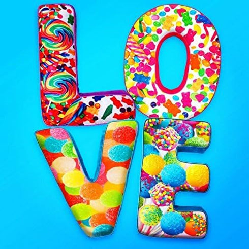 iscream Lettermania O Initial 16" Candy Collage Print Microbead Pillow, Fleece Back