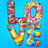 iscream Lettermania O Initial 16" Candy Collage Print Microbead Pillow, Fleece Back