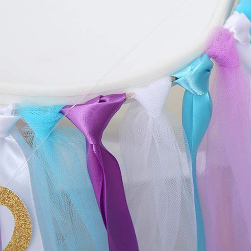 WODCM 1st 1st Mermaid HighChair Banner Birthday High Chair Banner Girl Mermaid High Chair Skirt Under The Sea Birthday
