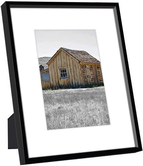 Golden State Art, 8x10 Black Picture Frame, Display Photo 5x7 with Mat or 8 x 10 Without Mat for Wall Mounting, Classic