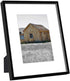Golden State Art, 8x10 Black Picture Frame, Display Photo 5x7 with Mat or 8 x 10 Without Mat for Wall Mounting, Classic