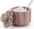 MARBLOUS KRAFTS Marble Salt Cellar with Lid & Spoon 3" brown Small