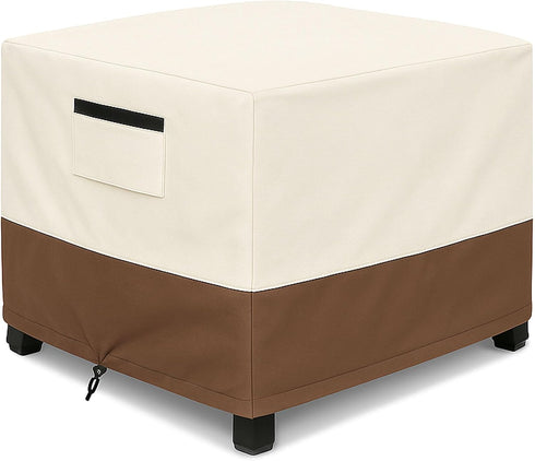 Yagvany Waterproof Patio Ottoman Cover, Square Outdoor Side Table Furniture Cover with Padded