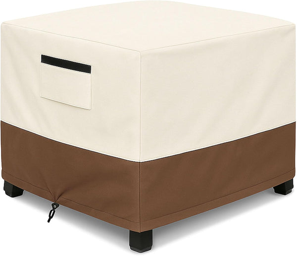 Yagvany Waterproof Patio Ottoman Cover, Square Outdoor Side Table Furniture Cover with Padded