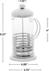 OVENTE 34 Ounce French Press Coffee & Tea Maker, Silver, 4 Filter Stainless Steel Plunger & Borosilicate Glass
