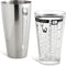 HIC Bar Boston Cocktail Shaker Set with Mixer Glass and 7 Printed Recipes, 18/8 Stainless Steel