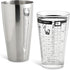 HIC Bar Boston Cocktail Shaker Set with Mixer Glass and 7 Printed Recipes, 18/8 Stainless Steel
