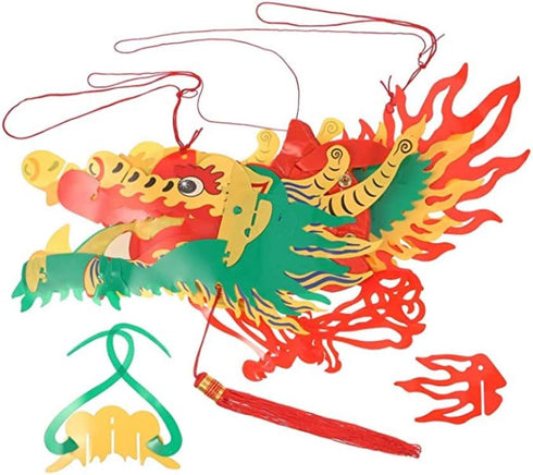 AMS 3D Chinese New Year Paper Dragon Garland Hanging Decoration for New Year Party (39 inch)