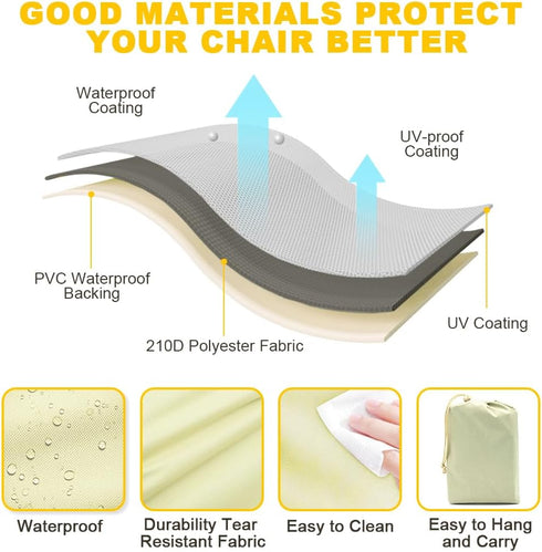 Fun Gift Resistant(32.3'' 36.7'x 8.3') (420D Outdoor Folding Chair Covers,Oxford Cloth Zero Gravity Chair Covers