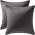 DEZENE Throw Pillow Covers, 18x18 Dark-Grey, 2 Pack Cozy Soft Velvet Decorative Pillow Cases