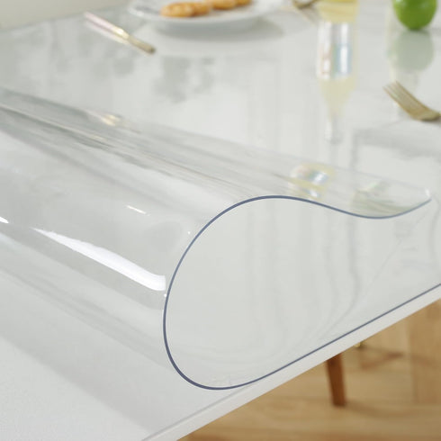 LovePads Clear Desk Mat, 12 x 24 Inch, 1.5mm Thick Waterproof Plastic Table Protector for Coffee & Dining Table