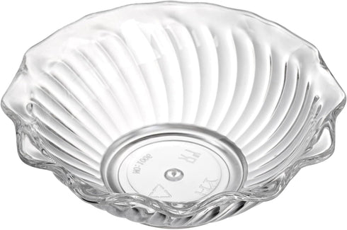 Elsjoy Set of 12 Plastic Dessert Bowls - 7 Oz Clear Mini Snack Bowls, 4.7 Inch Stackable for Ice Cream, Candy