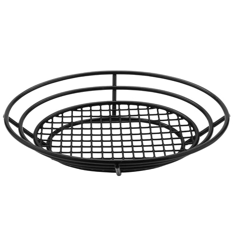 G.E.T. Enterprises 4-38804 Oval Basket, 11" x 8", 2.25" Clipper Mill, Iron Polyethylene Coated, Black