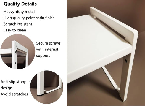 Small Expandable Shelf Organizer 16~26" Stackable Kitchen Counter Shelf Rack 20LBS Sink Shelf Riser Countertop Storage Narrow Space White by Urhomey plus