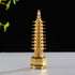 BRABUD 7'' Alloy Fengshui 9 Level Pagoda Wenchang Tower Statue, Protection Business Rises Desk Decor, Golden Color