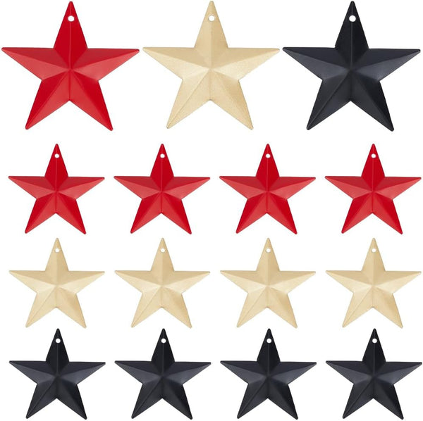 GORGECRAFT 30PCS Metal Star Decor, 1.6 Inch Vintage Texas Hanging Stars for Crafts and Country Decor