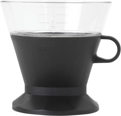 Goodcook Koffe BPA-Free Plastic Auto-Drip Pour Over Coffee Maker with #2 Paper Filters (Black)