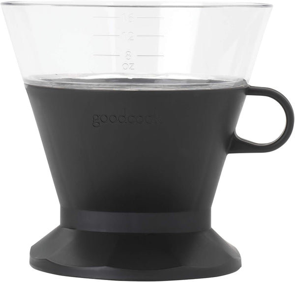 Goodcook Koffe BPA-Free Plastic Auto-Drip Pour Over Coffee Maker with #2 Paper Filters (Black)