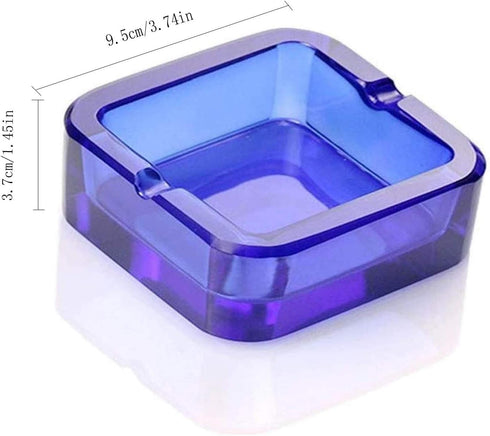 Crystal Glass Ashtray (Large, Blue)