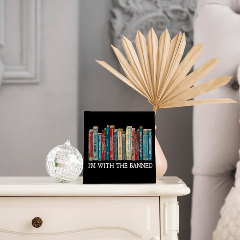 6.2x6.2 Inches Book Lovers Gifts, Librarian Gifts, Bookshelf Reading Nook Decor, Reading Corner Decor, Library Decor