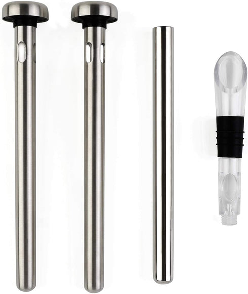 Beer Chiller Sticks, Stainless Steel Wine Chilling Rod Set for Bottles