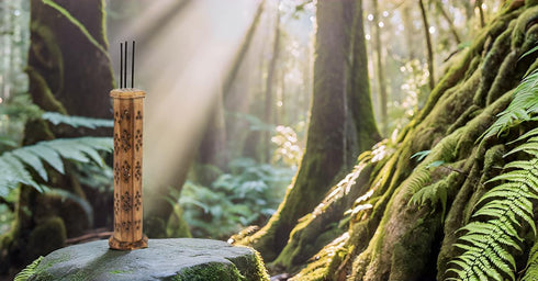 Wooden Incense Stick & Cone Burner Holder, Large Organic Eco-Friendly Ash Catcher for Home Fragrance