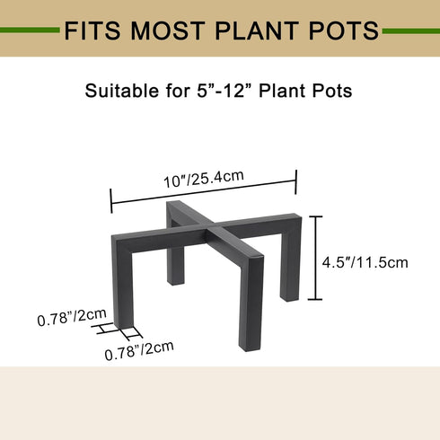 Phyluckny 5-12 inch Metal Plant Stand Indoor Outdoor, Mid Century Modern Planter Stands, Heavy Duty Plant Pot Holder