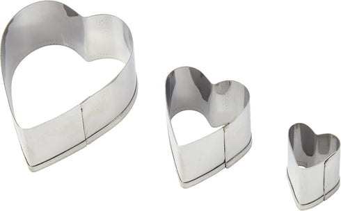 KitchenCraft Sweetly Does It Fondant Cutters, Heart Shaped, Stainless Steel, Set of 3