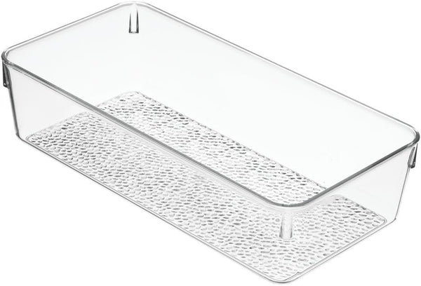 iDesign 49250 Drawer Organizer Tray, BPA-Free Plastic, 12" x 6" x 3", Clear
