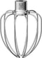 Heavy Duty Whisk Attachment for KitchenAid Bowl-Lift Stand Mixers, 6QT Glass Bowl, Extra Thick Stainless Steel Wire