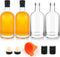 GUANENA 4 Pack 25oz Clear Glass Bottles with Cork Lids and PVC