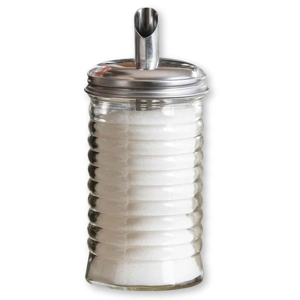 TableCraft HBH860 Beehive Collection Sugar Pourer, 12 oz. Capacity, Clear Glass, Dishwasher Safe