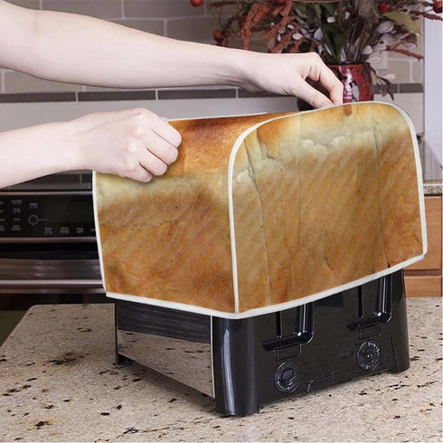 Vivid Funny Bread Pattern Toaster Cover, Waterproof 2 & 4 Slice Bread Maker Cover for Small Appliances