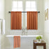 Pitalk Burnt Orange Boho Country Kitchen Curtains, 36 Inch Length, 2 Panels, Back Tab Pocket, Semi Translucent Linen