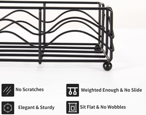 Ebristar Guest Towel Napkin Holder, Elegant Disposable Paper Hand Towel Holder, Modern Black Napkin Holder Storage