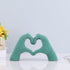 DOVDOV Green Heart Hand Sculpture, Heart Hand Statue Home Decor Aesthetics, Suitable for Bookshelf Console Table Office