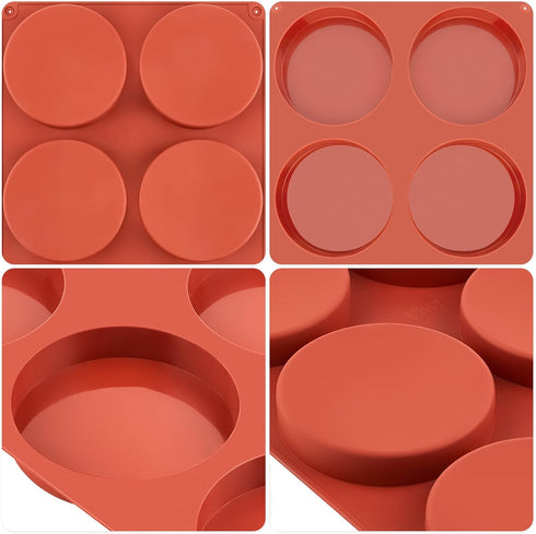 JOERSH 2-PK Silicone Egg Molds, 4 Inch Jumbo Muffin Top Baking Pans for Breakfast Egg Sandwich