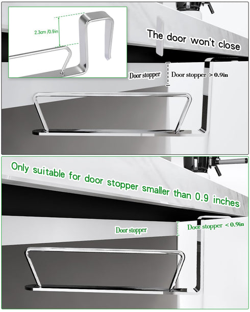 YQh Stainless Steel Cabinet Door Trash Bag Holder for Kitchen Cabinet Door and Drawer, Cabinet Door Hook Adjustable