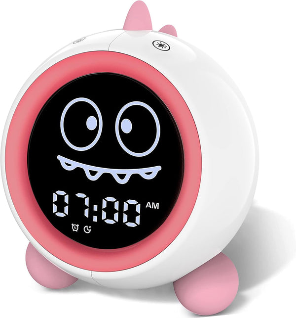 Kids Alarm Clock, Toddler Sleep Training Clock with Night Lights, Sound Machine,