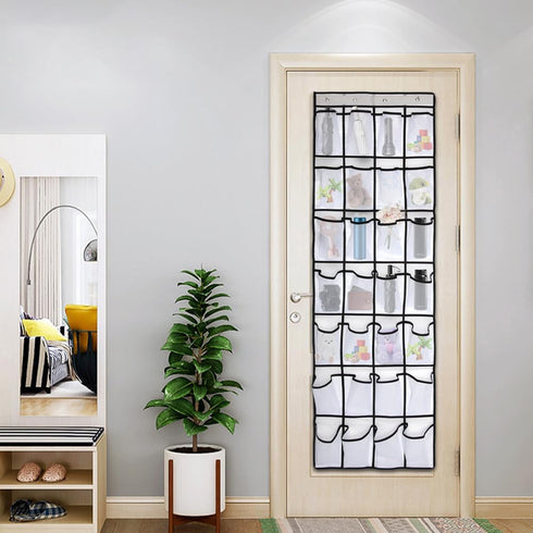 Pocket Shoe Organizer, 28 Pocket Door Hanging Shoe Rack for Closet, White (Size: 68.5x20.88inch)