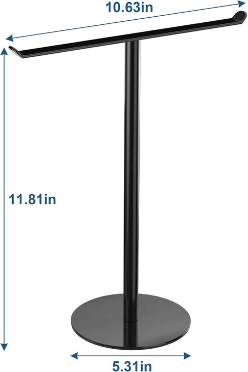 Towel Rack T-Shape Hand Holder for Bathroom, Lightweight Bathroom Racks, Kitchen Black Holder, Stainless Steel Counter