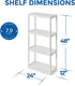 Gracious Living 4 Shelf Organizer System for Home, Garage, Basement, and Laundry - Fixed Height, White