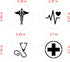 Medical Symbols Cookie Stencil Set C992 by Designer Stencils Beige/Semi-Transparent, 2.5 x 2.5