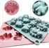 2 Pack Cute Dinosaur Silicone Molds, 12 Cavity 3D Dinosaur Themed Baking Mould Tray for Chocolate Cake Dessert