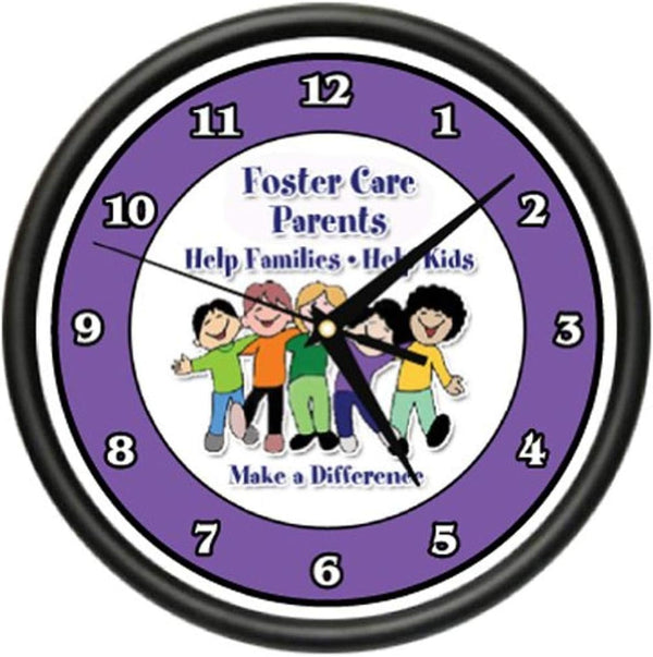 Foster Care Parents Wall Clock, Social Worker Foster Kids Child Care Gift